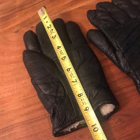 Men’s leather fur lined gloves - Picture 3 of 3